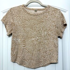 Old Navy Tan Crop Top Short Sleeve Relaxed
